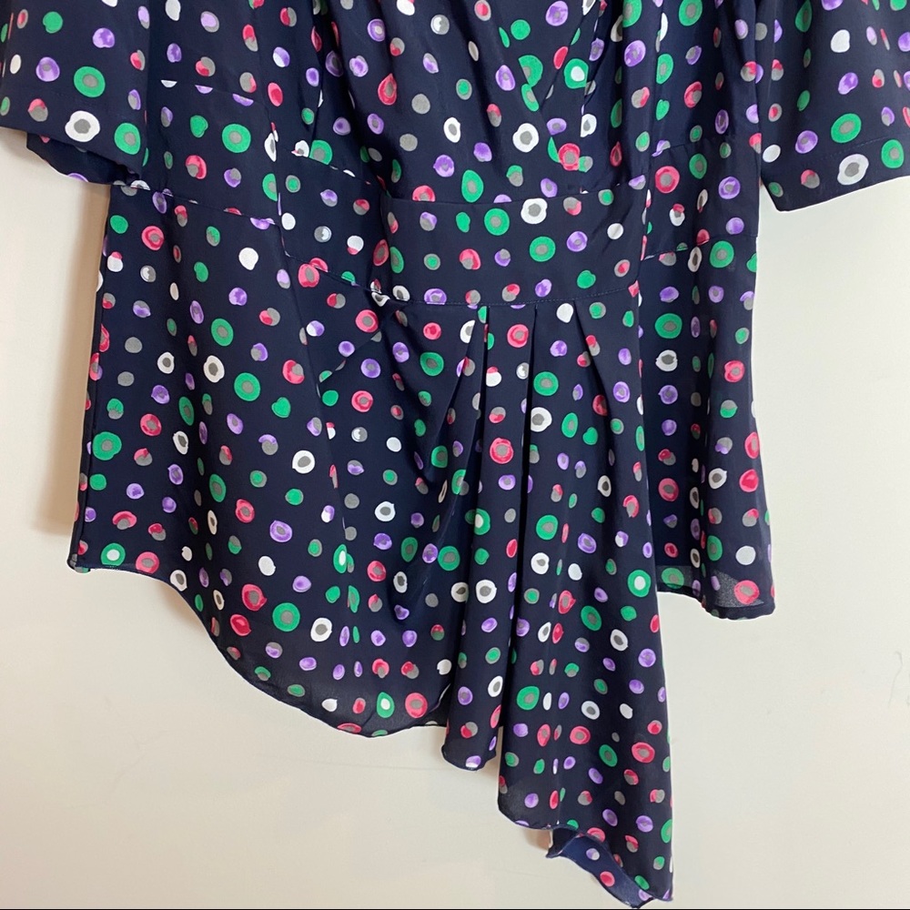 Eshakti navy Blue and white top poka dots size 1X - Picture 8 of 8